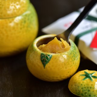 柚子味噌の京都 八百三 柚子の形の可愛い陶器
