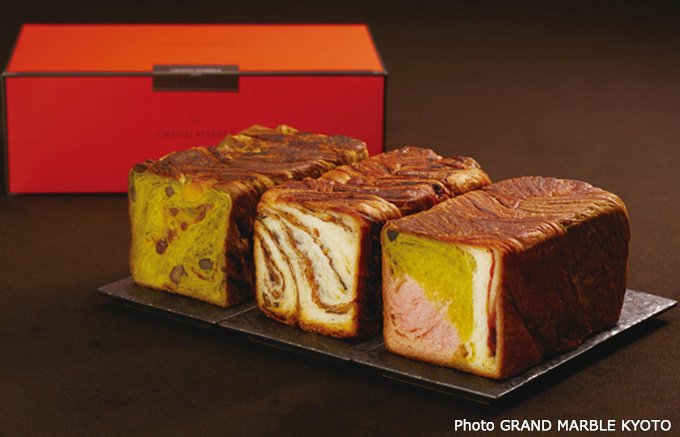 贈り物に！和の素材が生み出した京都発のパン、グランマーブル「京都三色」